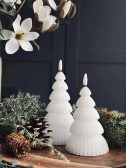 Juletræ med led lys - Sæt med 2 stk. Hvid