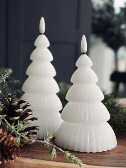 Juletræ med led lys - Sæt med 2 stk. Hvid