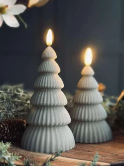 Juletræ med led lys - Sæt med 2 stk. Sand