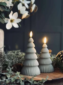 Juletræ med led lys - Sæt med 2 stk. Sand