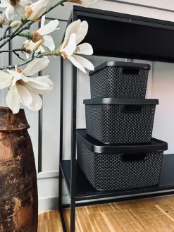 Kasse med låg - Medium VILA BLACK