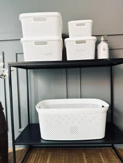 Kasse med låg - Small VILA WHITE