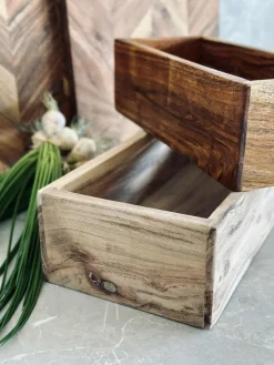 Kasser Akacie - Sæt med 2 stk.