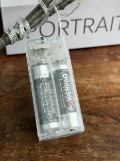 Kirsebærgren med lys - Hvid