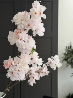 Kirsebærgren med lys - Rosa / hvid