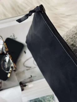 Kosmetikpung / Clutch - Black leather