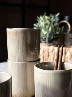 Krus Lydia keramik - Sæt med 4 stk Beige