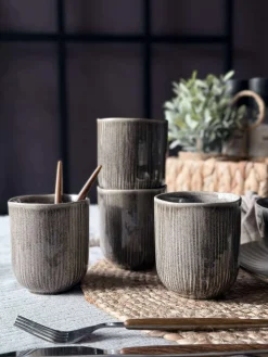 Krus Lydia keramik - Sæt med 4 stk