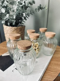 Krydderiglas m. kork 280 ml – pakke med 6 stk
