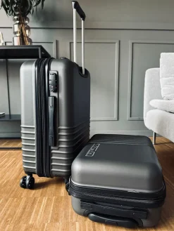 Kuffertsæt af 2 størrelser - Mørkgrå letvægt