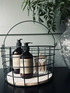 Kurv med sort metal – Rund