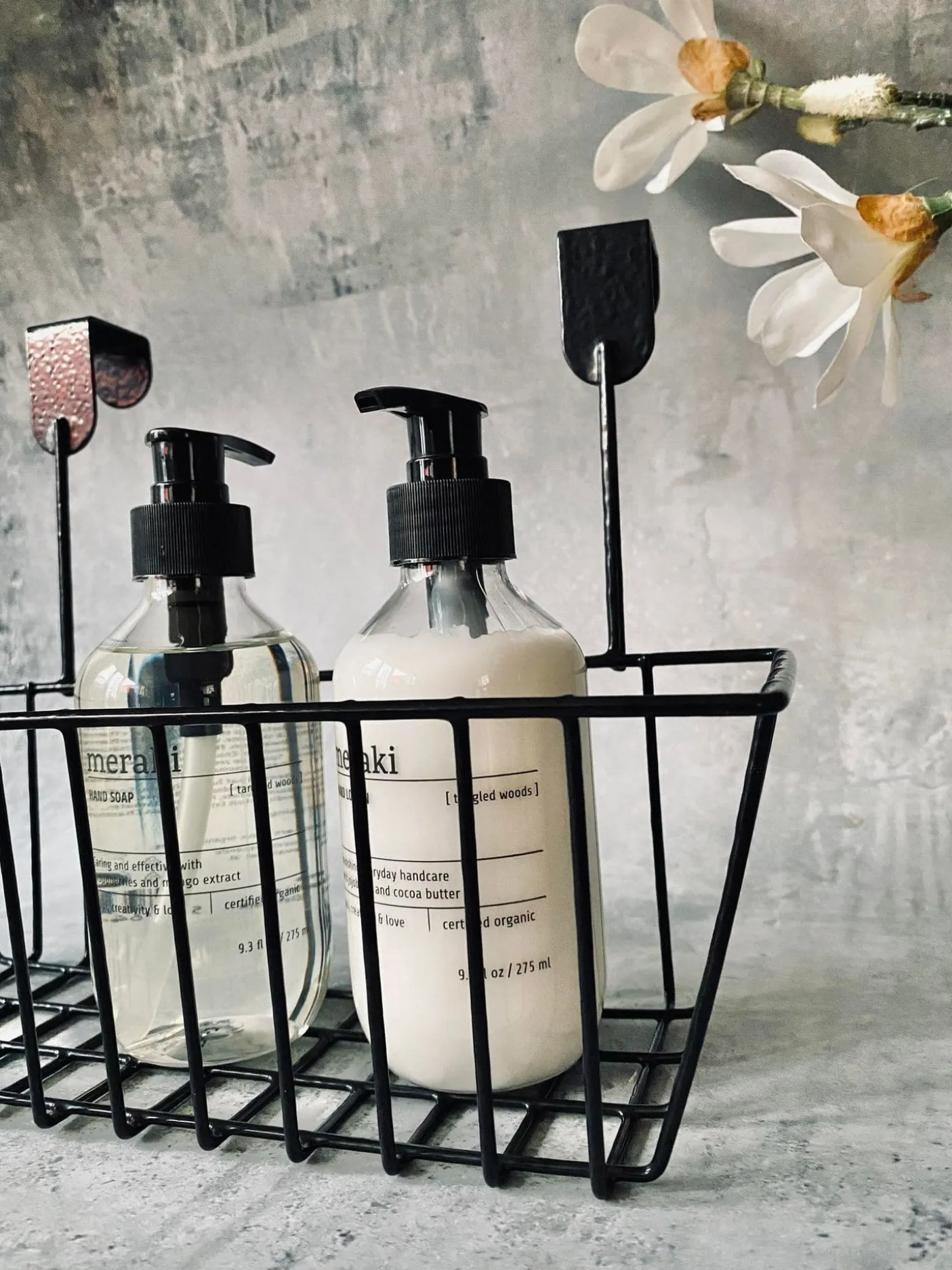 Kurv til ophæng - Sort metal