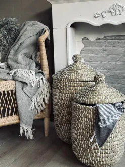 Kurve med låg i søgræs - Sæt med 2 stk.