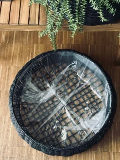 Kurvesæt Rattan - Sort 2 stk.