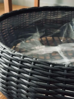 Kurvesæt Rattan - Sort 2 stk.