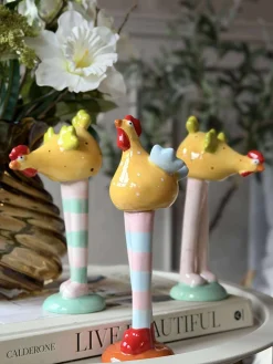 Kylling med lange ben - Gul med prikker