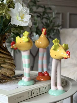 Kylling med lange ben - Gul med prikker