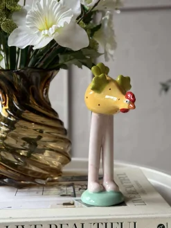 Kylling med lange ben - Gul med prikker