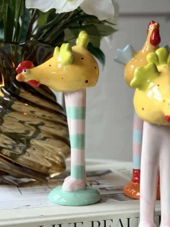 Kylling med lange ben - Gul med prikker