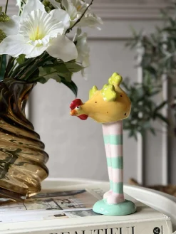 Kylling med lange ben - Gul med prikker