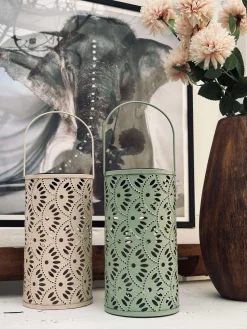 Lanterne DELI m. Solceller – Beige