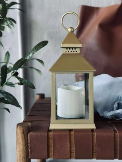 Lanterne m. Timer - Gold