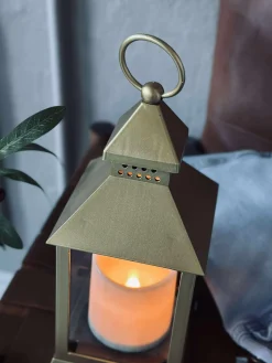 Lanterne m. Timer - Gold