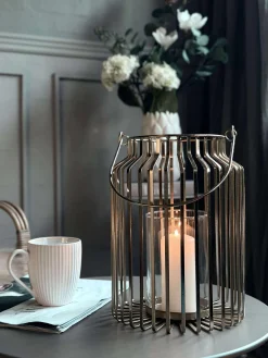 Lanterne med glas - Gold 29cm