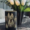 Lanterne med led lys - Black / gold