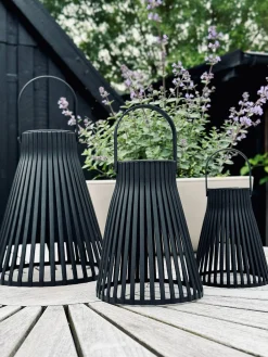 Lanterne med solceller - GARDEN BLACK 24cm