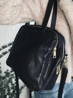 Laptop taske i blødt skind // Sort Deluxe