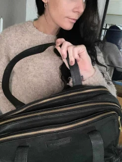 Laptop taske i blødt skind // Sort Deluxe