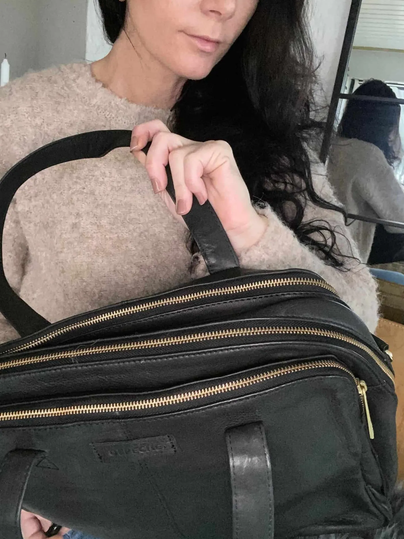 Laptop taske i blødt skind // Sort Deluxe