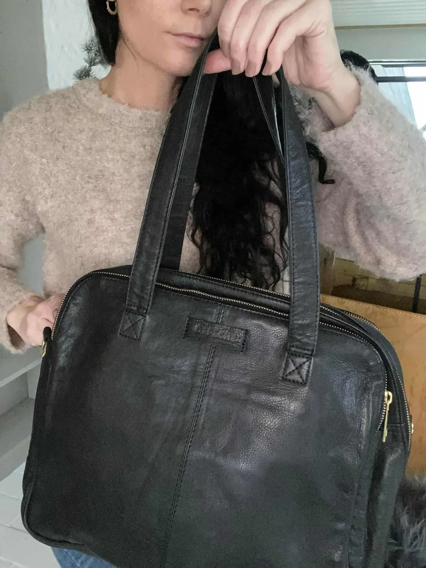 Laptop taske i blødt skind // Sort Deluxe