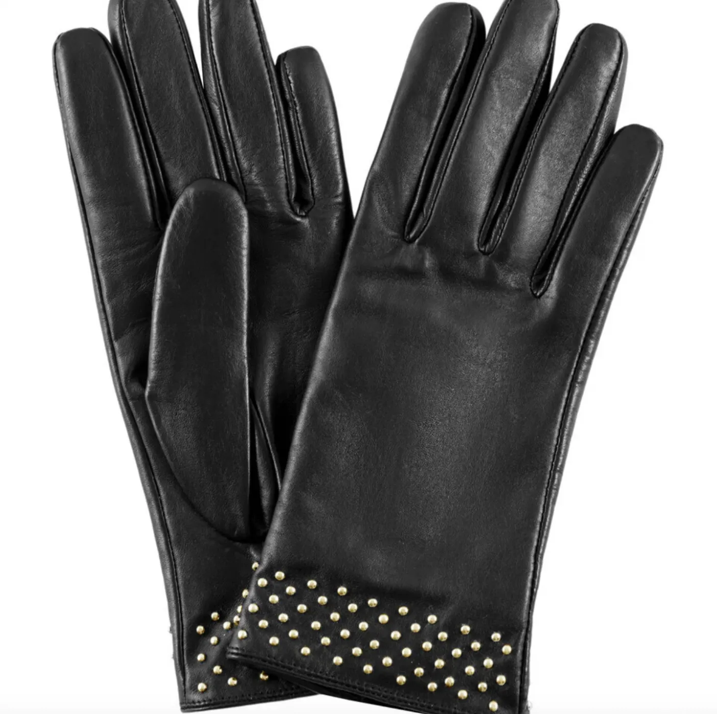 Læderhandsker dekoreret med mikronitter