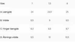 Læderhandsker dekoreret med mikronitter