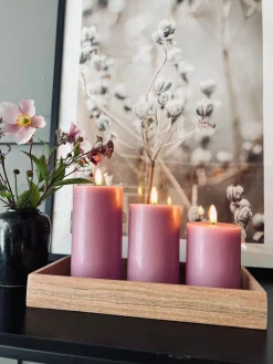 LED Bloklys / VIOLET 3 stk – Inkl. fjernbetjening