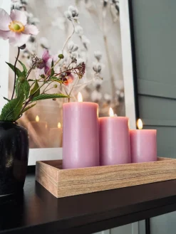 LED Bloklys / VIOLET 3 stk – Inkl. fjernbetjening