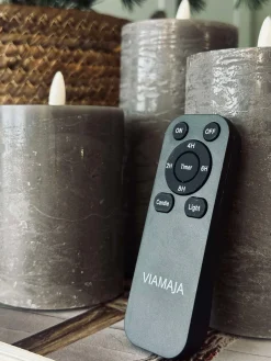 LED Bloklys / Grå – 3 stk Rustik lys