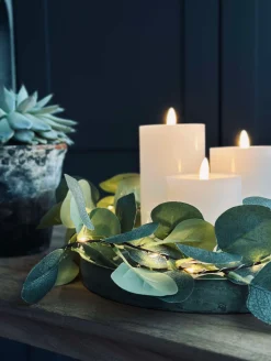 LED Bloklys / Hvid rustik – 3 stk