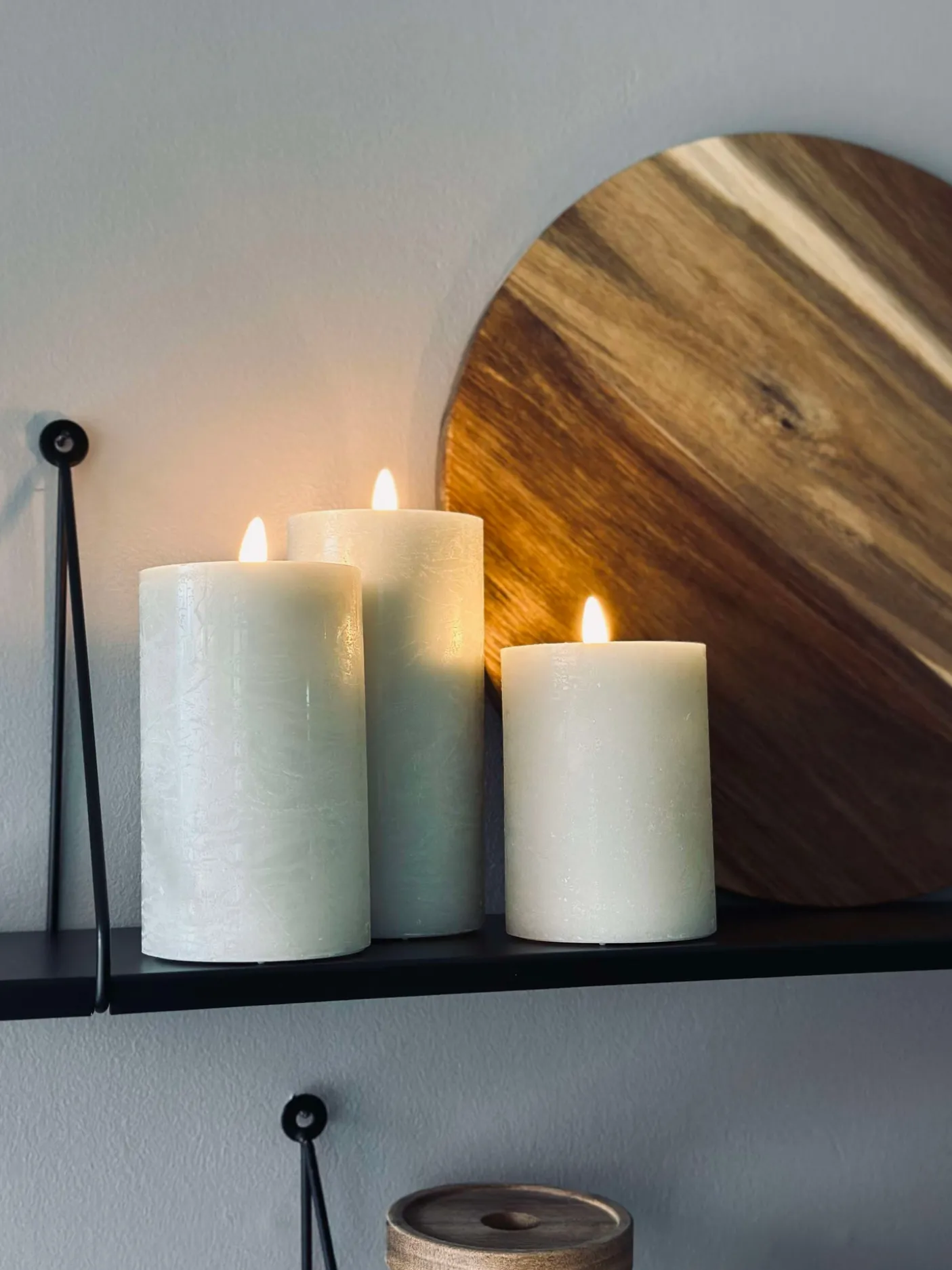 LED Bloklys / Mint – 3 stk Rustik lys