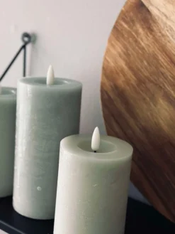 LED Bloklys / Mint – 3 stk Rustik lys