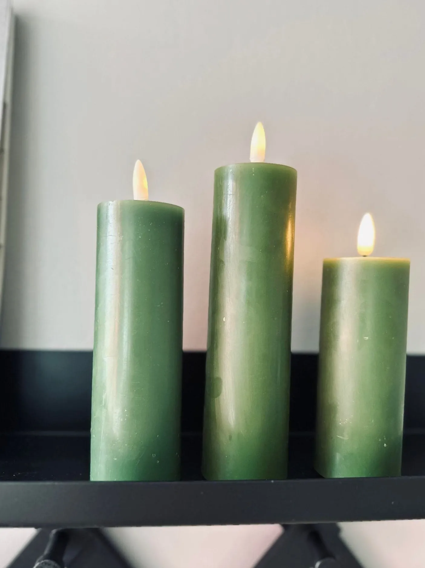 LED Bloklys / Oliven 3 stk. Lys – Inkl. fjernbetjening