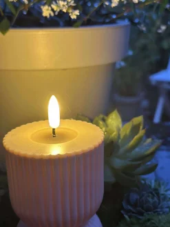 LED Bloklys Beige timeglas - Udendørs