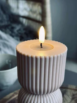 LED Bloklys Beige timeglas - Udendørs