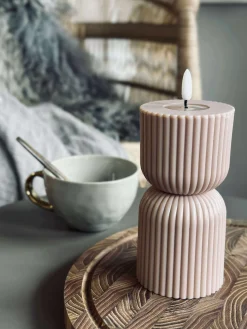 LED Bloklys Beige timeglas - Udendørs