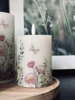 LED bloklys FLORA – Sæt med 3 stk og fjernbetjening