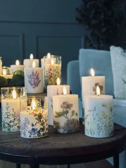 LED bloklys FLORA – Sæt med 3 stk og fjernbetjening