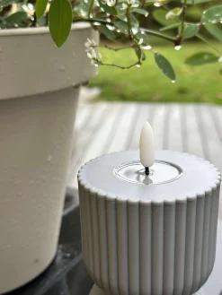 LED Bloklys Grå timeglas - Udendørs