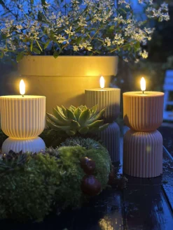 LED Bloklys Grå timeglas - Udendørs